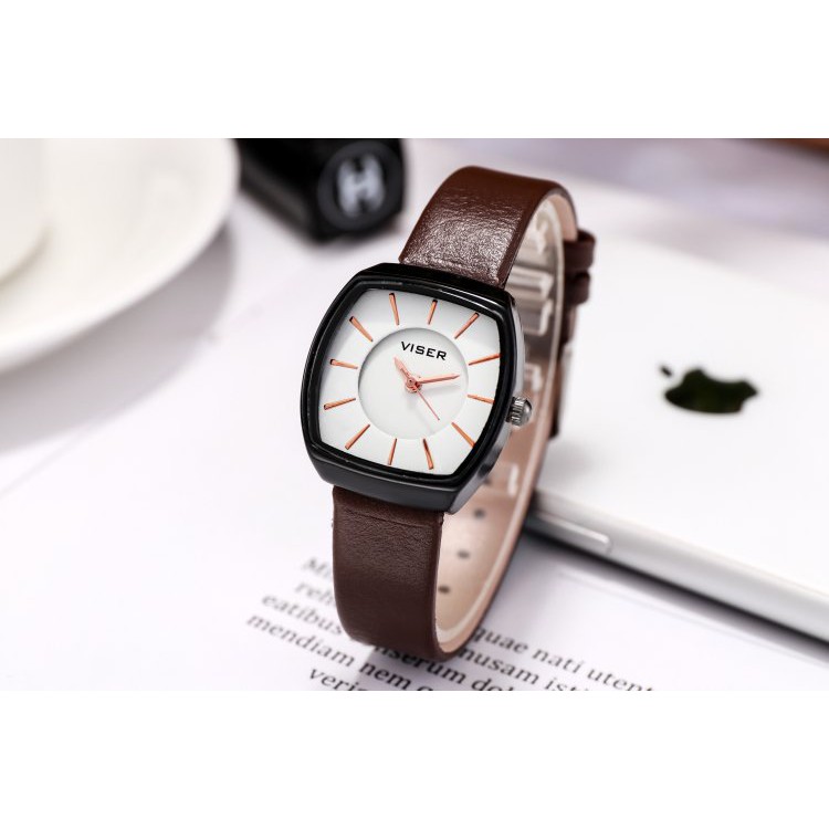 Đồng hồ nữ thời trang dây da mặt oval Yuhao Yu010