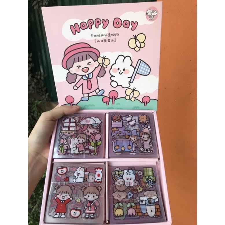 BỘ 1000 STICKER HÃNG TELADO CÔ GÁI HỘP ĐỰNG SIÊU XINH