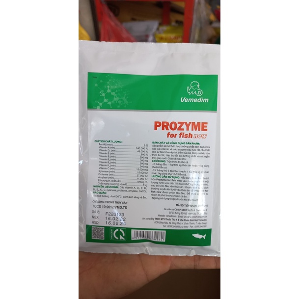 PROZYME FOR FISH. MEN TIÊU HÓA CÁ, TÔM. VEMEDIM. 100GRAM