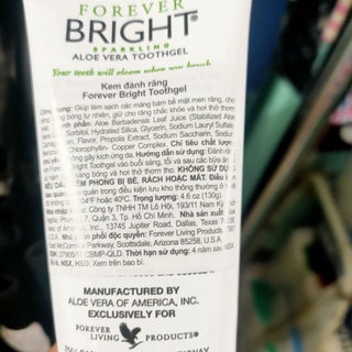 Kem đánh răng lô hội forever bright 028flp