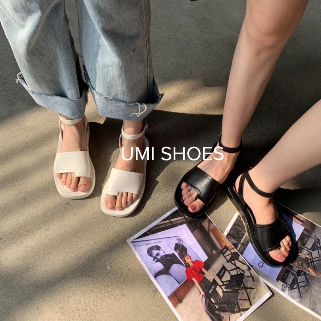 Dép sandal nữ xỏ ngón quai ngang đế bằng chống trơn đơn giản nhẹ nhàng mũi tròn đi chơi biển đẹp đi mưa mới hottrend
