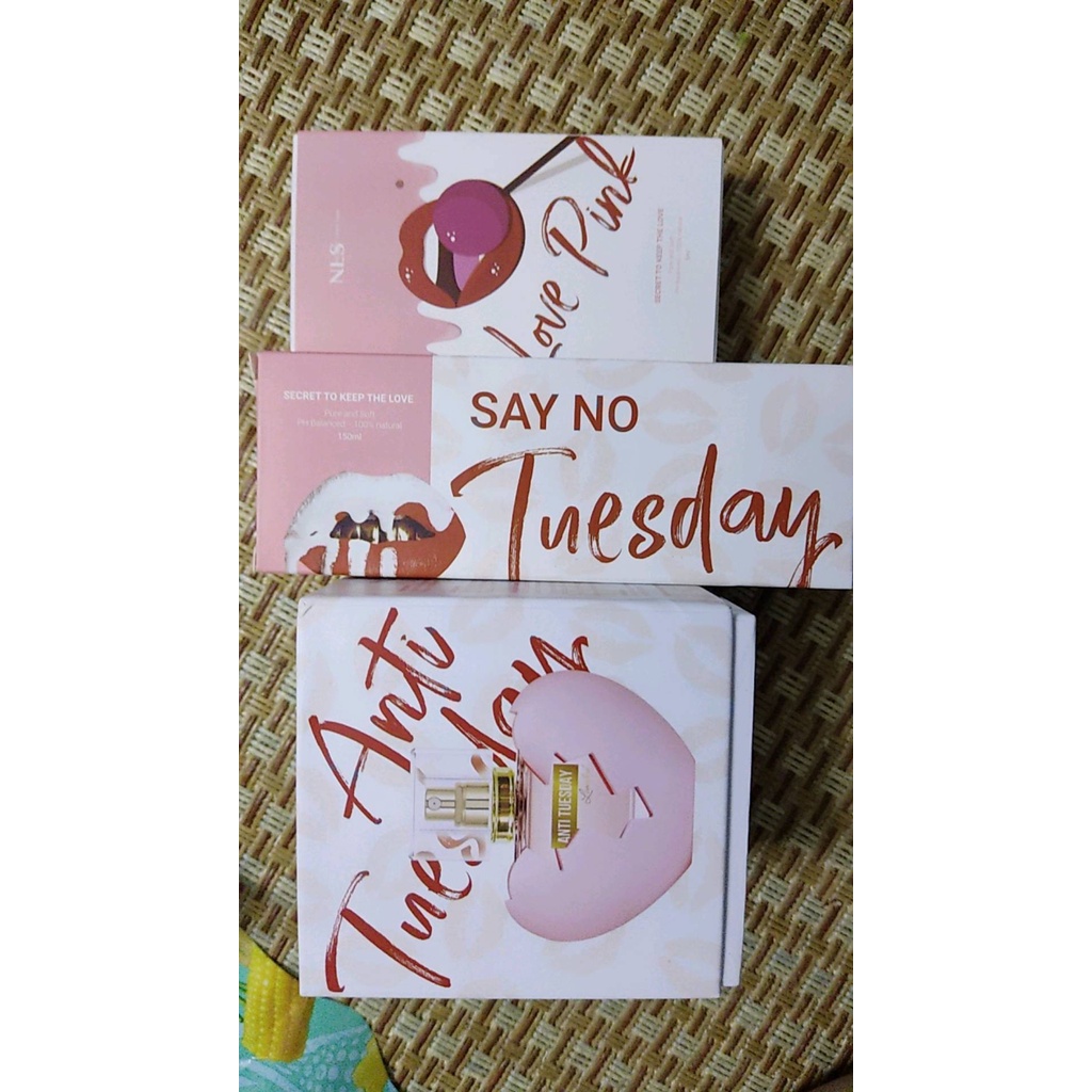 Dung Dịch Vệ Sinh Say No Tuesday & Nước Hoa Xịt Anti Tuesday COMBO Thơm Hồng Trẻ Hóa Cô Bé