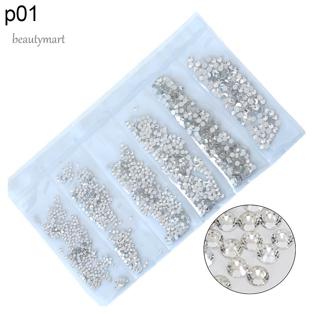 [Hàng mới về] Bộ 1600 hạt kim cương giả phẳng trang trí móng tay DIY