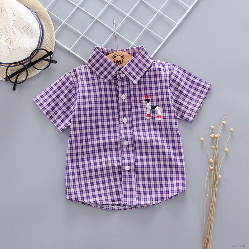 Áo sọc ca rô cổ bẻ xinh xắn thời trang cho trẻ em