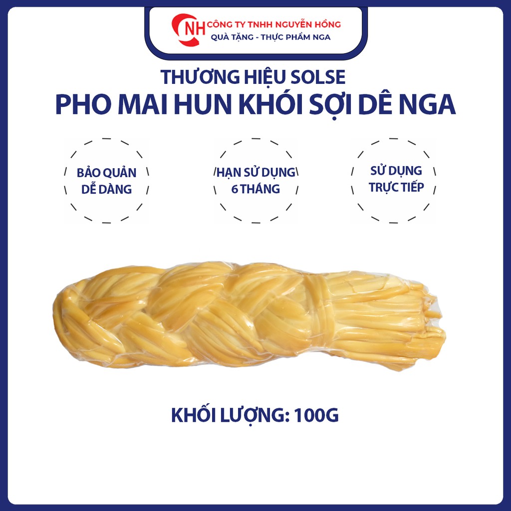 Phô Mai Sợi Hun Khói Solse Dê 100g, Phô Mai Kéo Sợi Hun Khói Đồ Nga Nguyễn Hồng