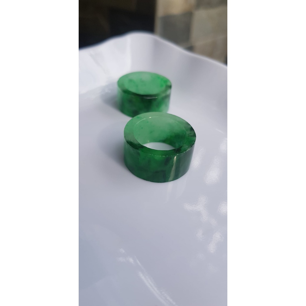 🥦Nhẫn Càn Long Bản Vuông Ni 18mm x cao 12mm x S3mm bóng đẹp Nam Nữ đeo Ni 18mm xanh ngọc lý sơn thủy 1 bên bóng 499k/1c