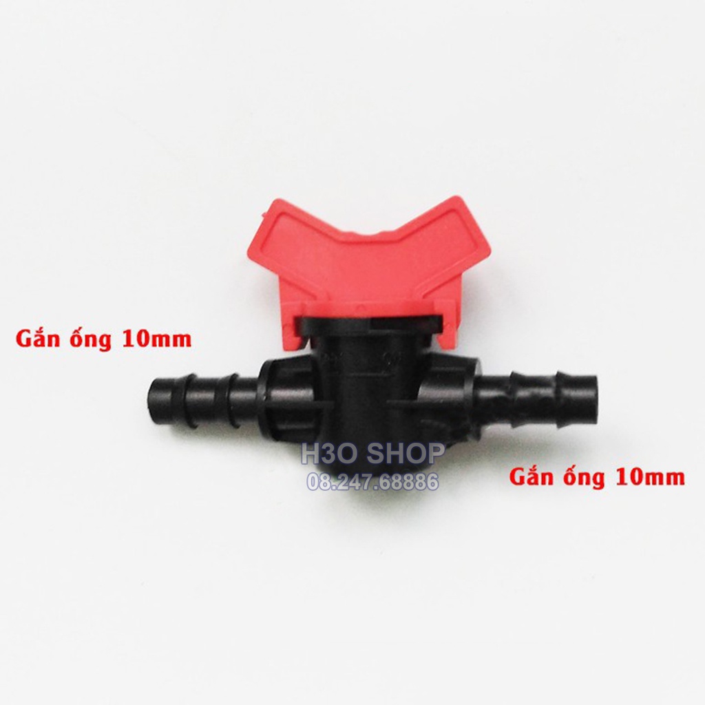 Van khóa ống 10mmx12mm cho hệ thống tưới cây, tưới phun sương, tưới nhỏ giọt