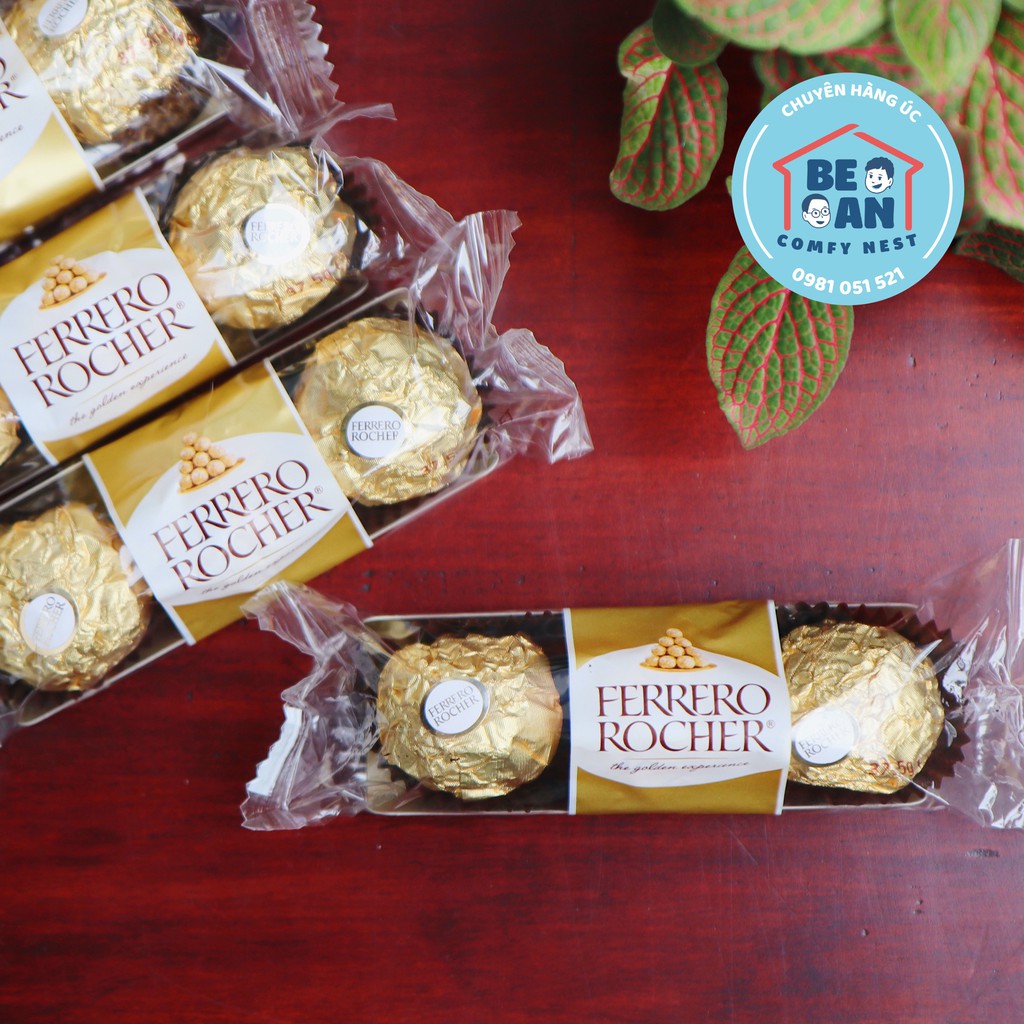 Kẹo socola Ferrero Rocher (túi lẻ 3 viên) - Hàng nhập Úc