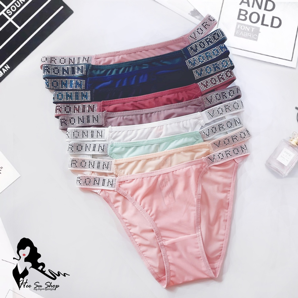 Quần lót lưới PANTY lưng thấp thiết kế dây sườn đính đá Voroniin gợi cảm siêu mỏng mã 8152
