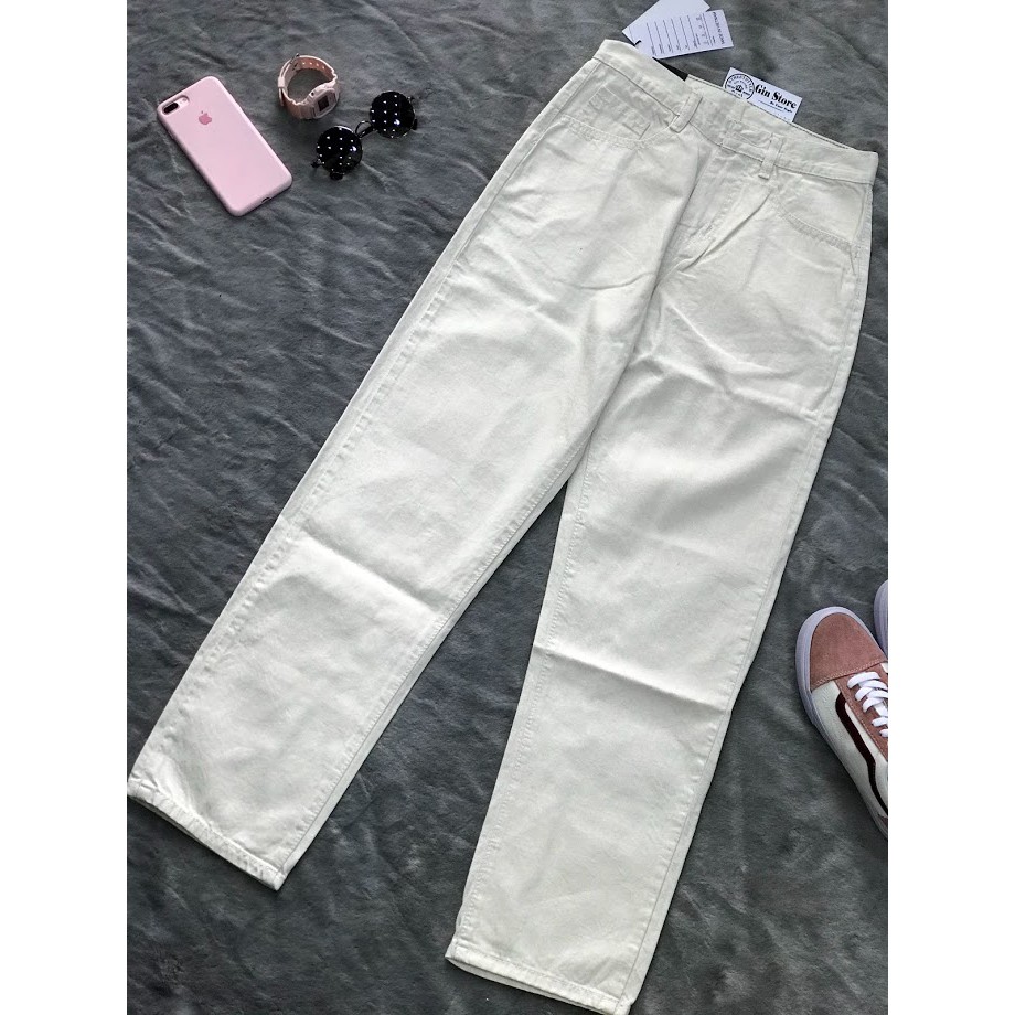 QUẦN JEANS ỐNG RỘNG TRẮNG - GIN STORE