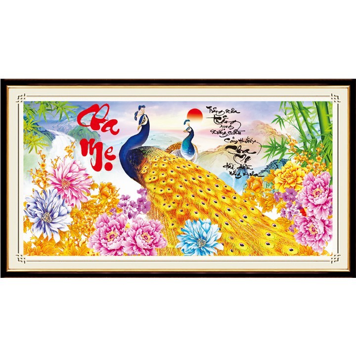 Tranh đính đá Cha mẹ 90x45cm VS058