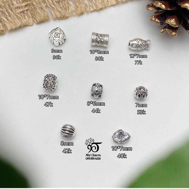 Charm Xỏ Bạc 925