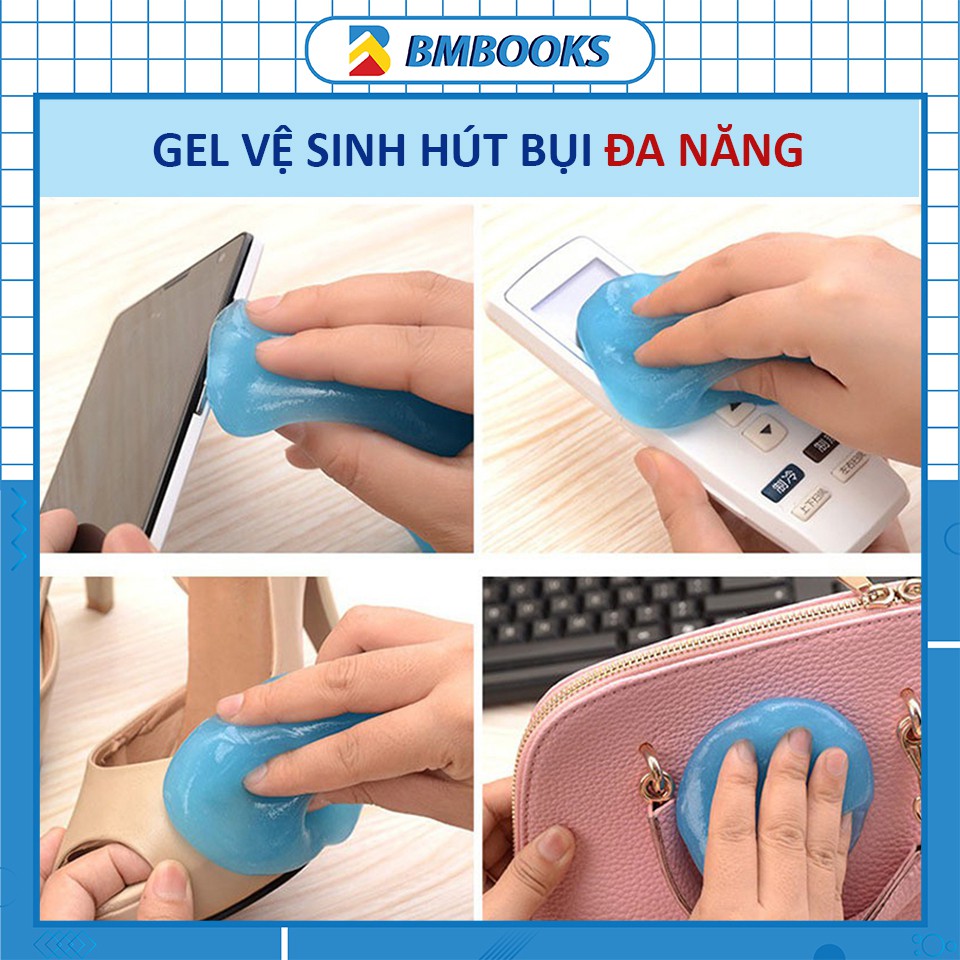 Slime vệ sinh bàn phím/máy tính/ ô tô nhanh chóng tiện lợi dạng gel trong làm sạch các khe lấy sạch bụi bẩn BMBooks