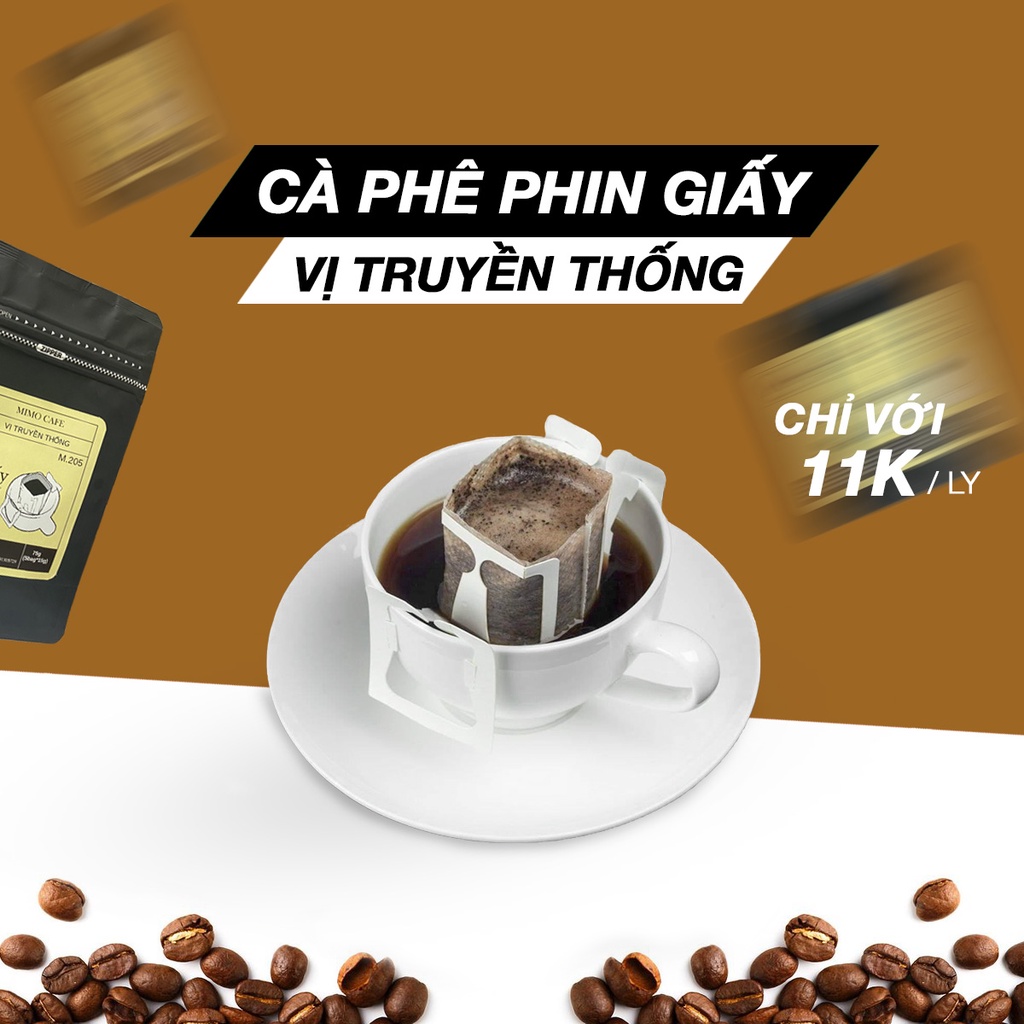 Cà Phê Phin Giấy Túi Lọc Vị Truyền Thống Mimo Cafe - Hỗ Trợ Giảm Cân