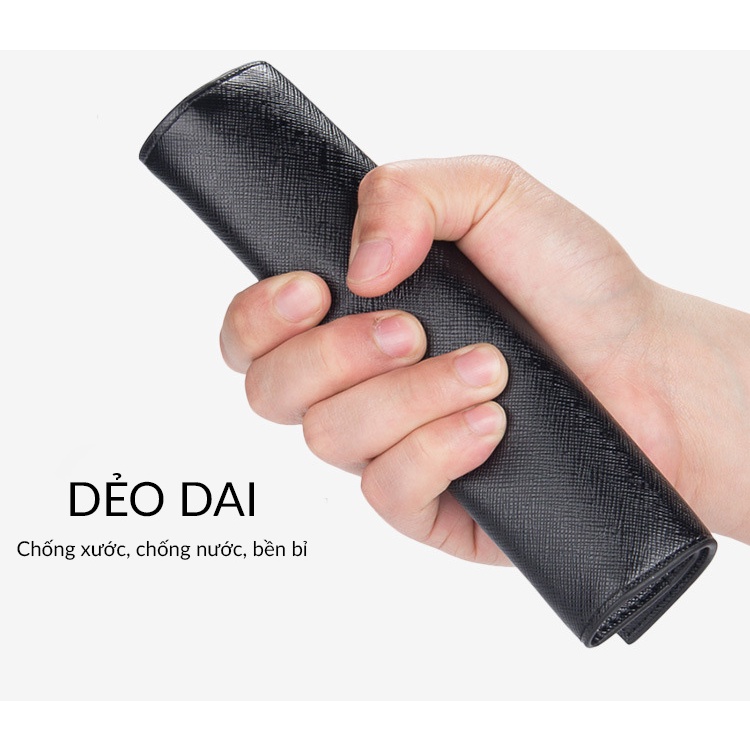 Ví nam dài da bò cầm tay chất lượng Baellerry, Bóp nam da thật mỏng mini dáng dài - BLR3027