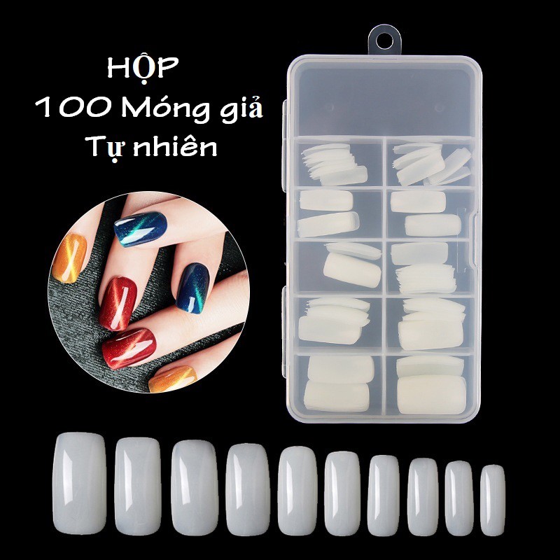 Móng tay giả trong suốt 100 cái/hộp