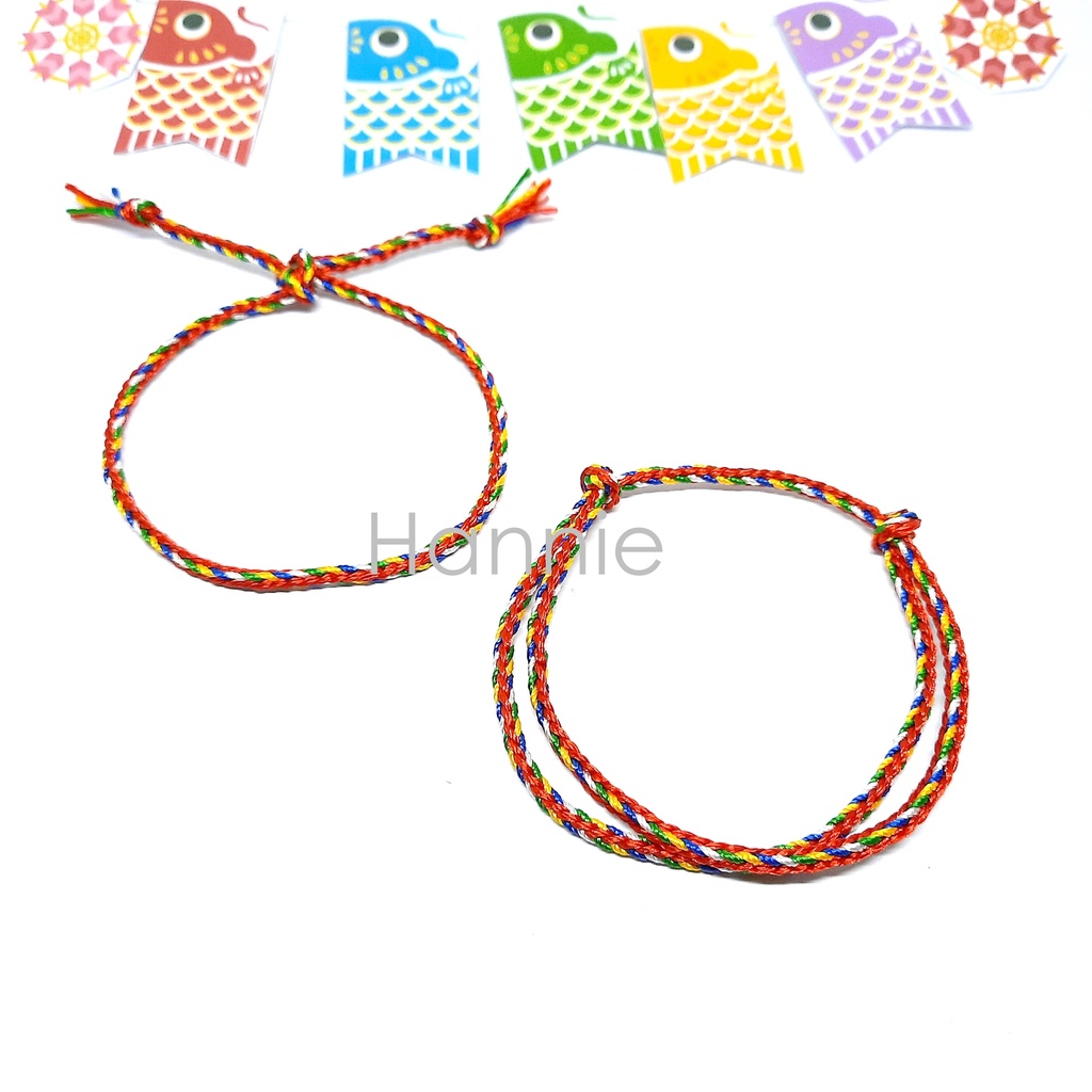 Vòng tay chỉ ngũ sắc may mắn đeo tay nam nữ - Lucky Bracelet handmade