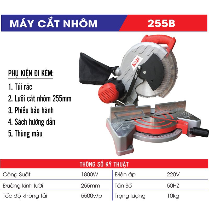 MÁY CẮT NHÔM KOBE HTP- 255B - Hàng Chính Hãng 100%