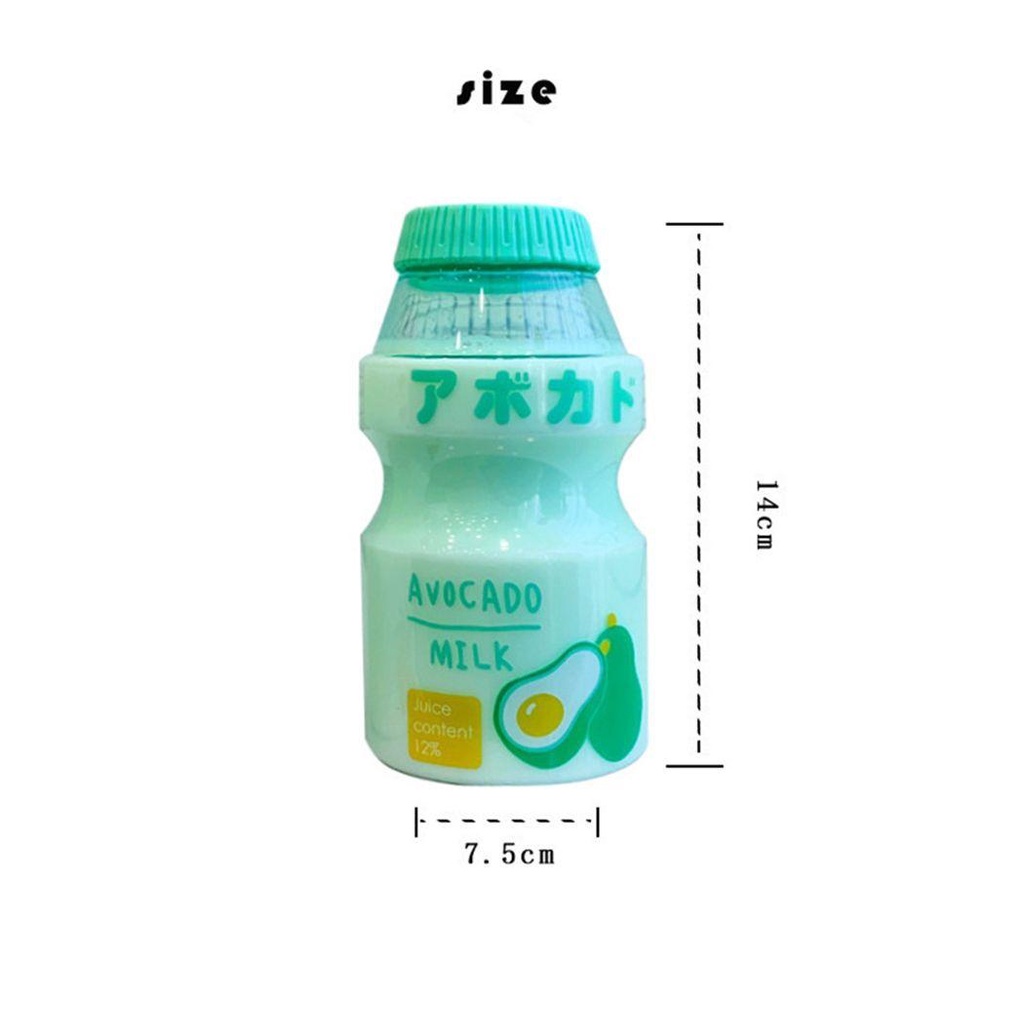 Bình Lắc Pha Trà Bằng Nhựa Không BPA Hình Chai Yakult Hoạt Hình Đáng Yêu Thời Trang Du Lịch Ngoài Trời