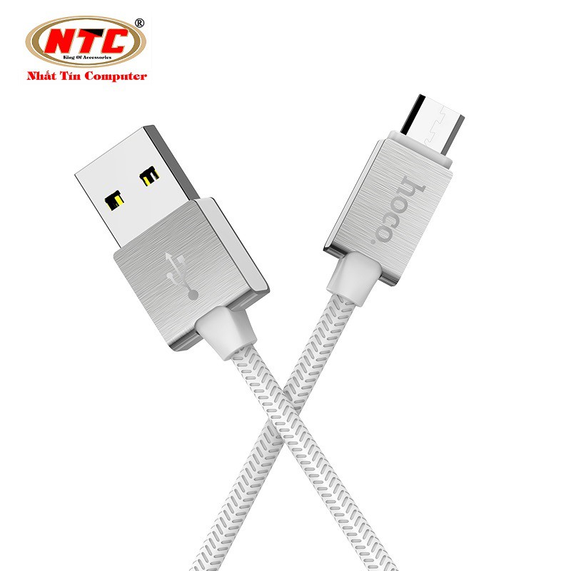 Cáp sạc nhanh và truyền dữ liệu cổng microUSB Hoco U49 Refined steel hỗ trợ QC3.0