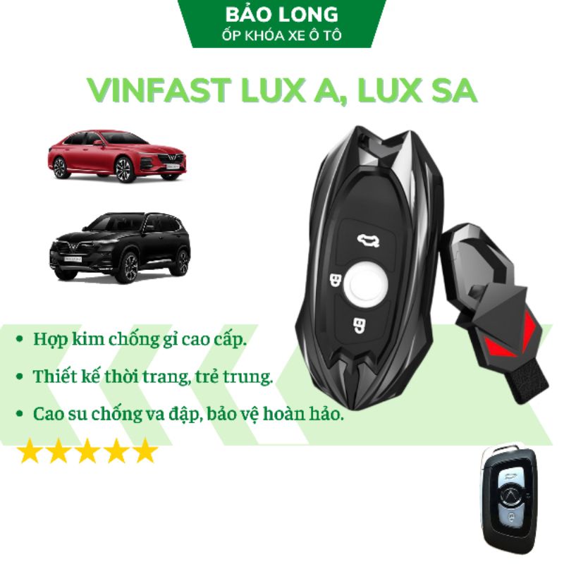 Ốp khóa xe Vinfast Lux A, Lux SA - Kim loại lót cao su