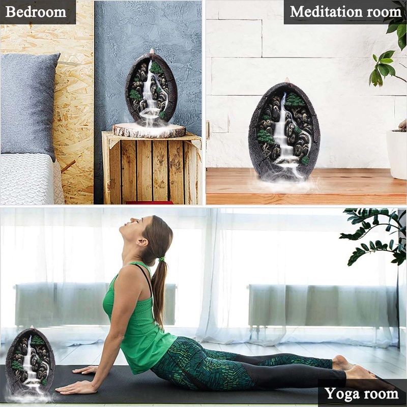 Thác Khói Trầm Hương Bằng Nhựa Resin Sáng Tạo Trang Trí Phòng Ngủ / Yoga