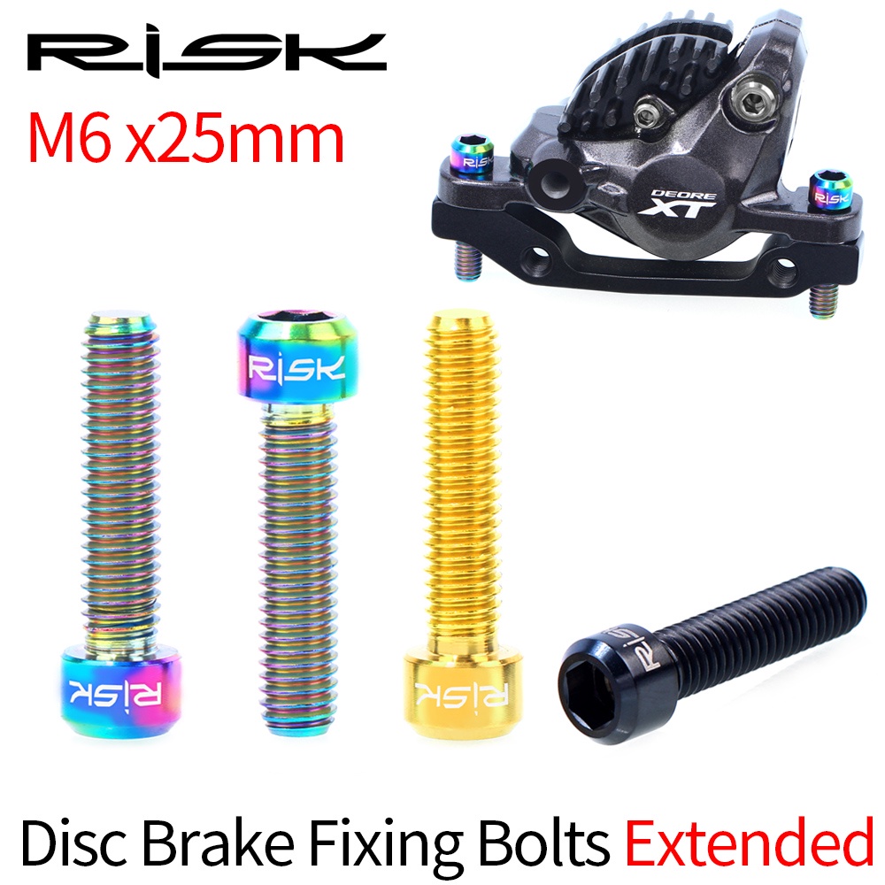Bộ 2 Ốc Vít M6 * 25mm Cố Định Đĩa Phanh Xe Đạp MTB Bằng Hợp Kim Titan TC4