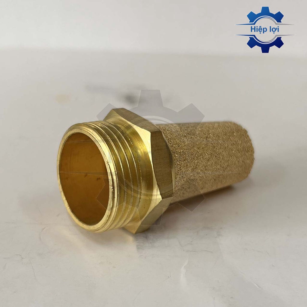 Giảm thanh khí nén bằng đồng - đầu giảm âm khí nén chống ồn chống bụi bẩn vào van điện từ khí nén