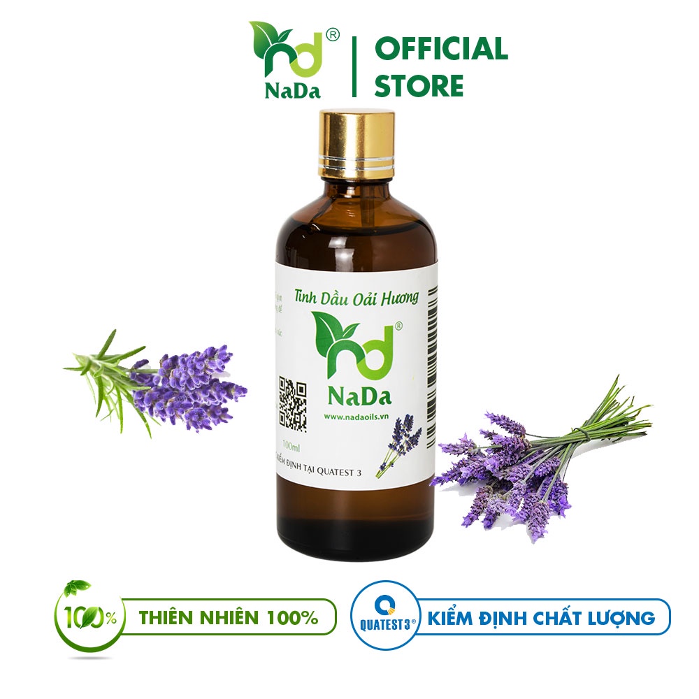 Tinh dầu Oải hương  nguyên chất Nada | Kiểm định QT3 | Làm nước hoa, dễ ngủ, chống lão hóa, giảm stress.