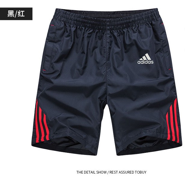 Quần Short Thể Thao Adidas 608 Viền Sọc Trắng Đen Phong Cách Cổ Điển