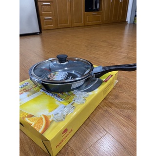 Chảo chống dính vân đá đáy từ happycook mfp-24ih, size 24cm - hàng chính hãng