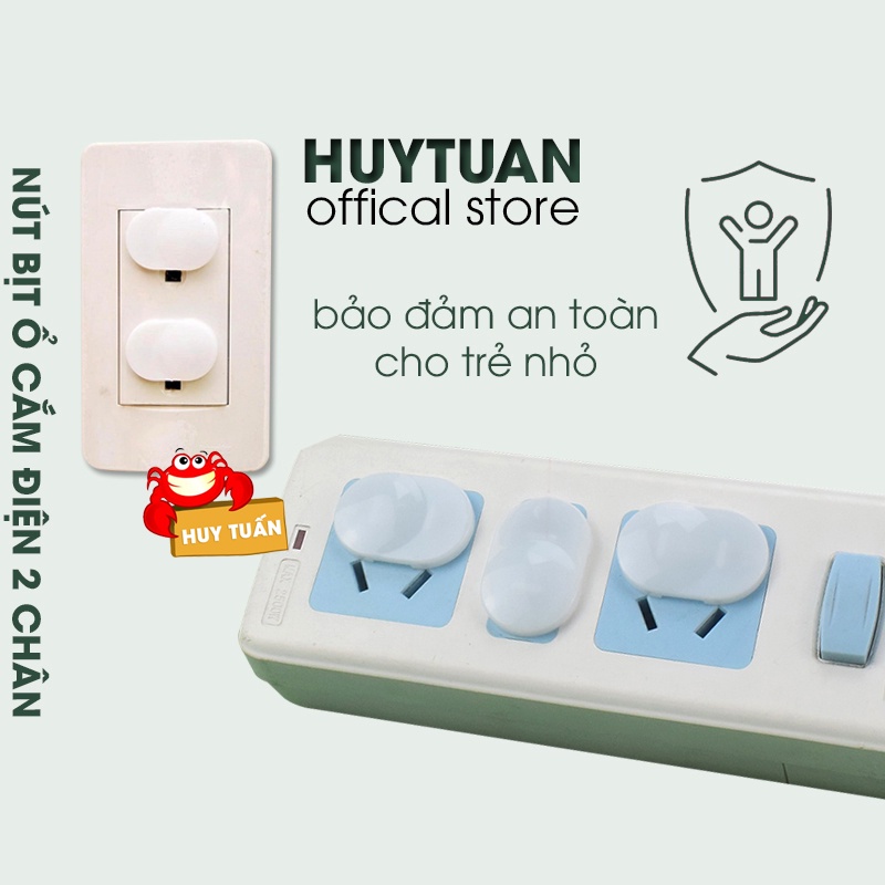 Bịt ổ điện - nút bịt ổ cắm điện bảo đảm an toàn cho trẻ nhỏ loại 2 chân (BOD02) bibi90