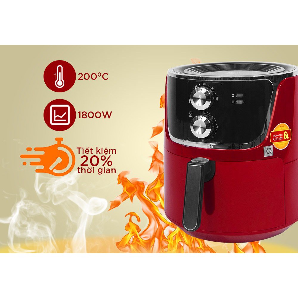 Nồi Chiên Không Dầu Magic Korea A801 - Dung Tích Lớn 6L - Công Suất 1800w - Công Nghệ Rapid Air - Bảo Hành 12 Tháng