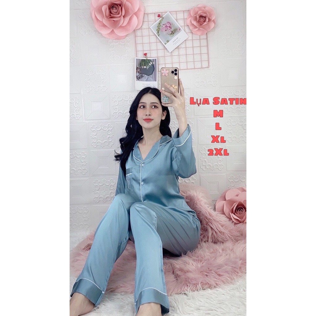 HOT - HOT - HOT - HÀNG MỚI VỀ PIJAMA LỤA SATIN CAO CẤP DÀI VIỀN TRẮNG ĐƯỢC ƯA CHUỘNG NHẤT 2020 | BigBuy360 - bigbuy360.vn