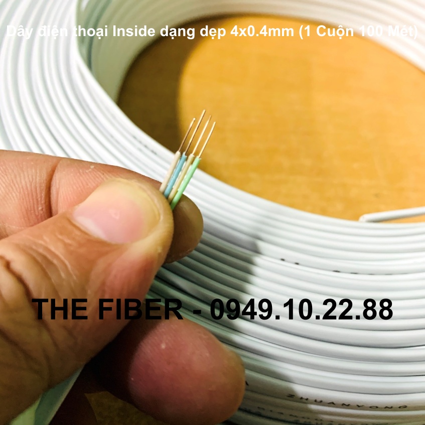 Dây điện thoại 2 đôi trong nhà dạng dẹt lõi đồng 4x0.4mm