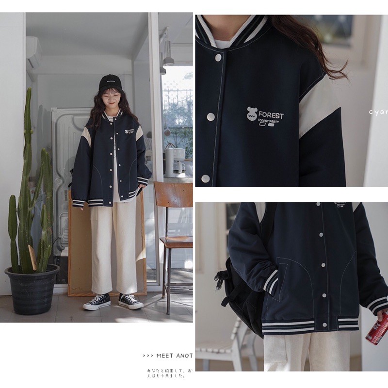 Bomber trơn đơn giản vintage( hàng có sẵn) | BigBuy360 - bigbuy360.vn