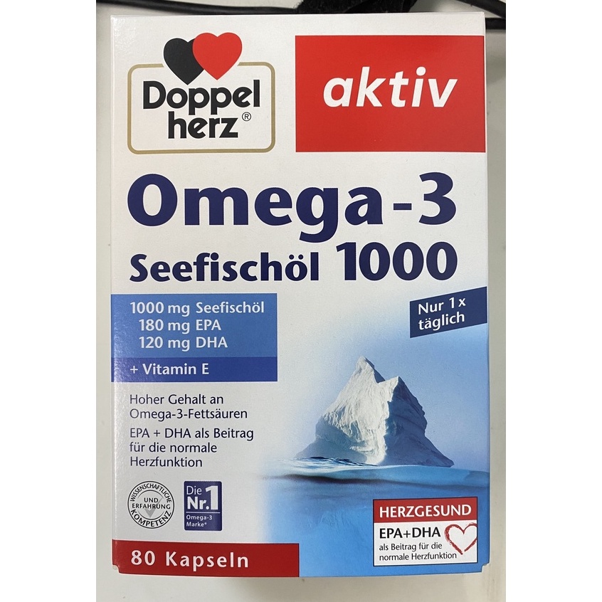 Viên Aktiv Omega 3 1000mg DHA,EPA.Bổ Sung Phát Triển Trí Não,Thị Lực.Hộp 80 Viên