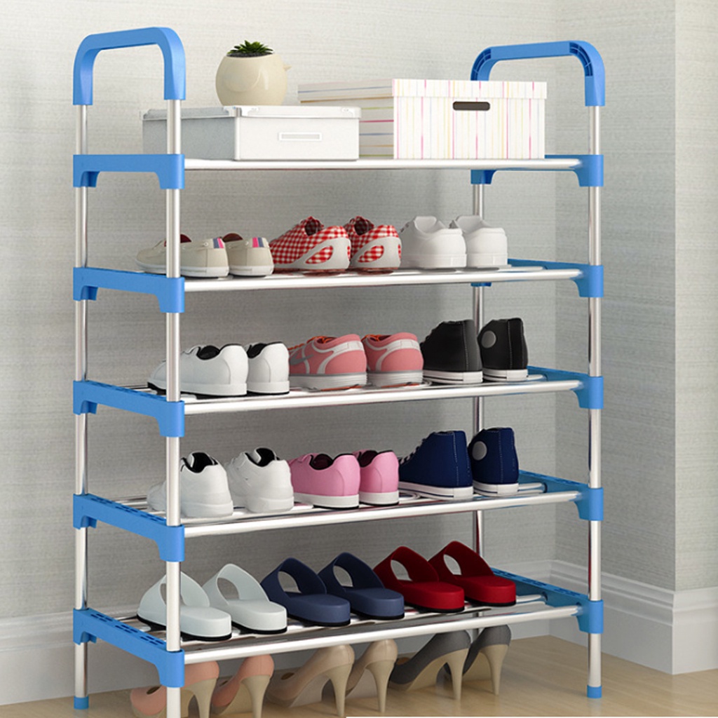 Giá Để Giày Dép Cỡ TO 5 Tầng Để Vừa 3 Đôi Giày Rộng 60cm – Chọn Màu - Hãng Amalife, Kệ Để Giày Dép 4 Thanh Kim Loại