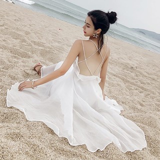 Đầm ngắn 2 dây hở lưng dây chéo tiểu thư ulzzang ( 4 màu )