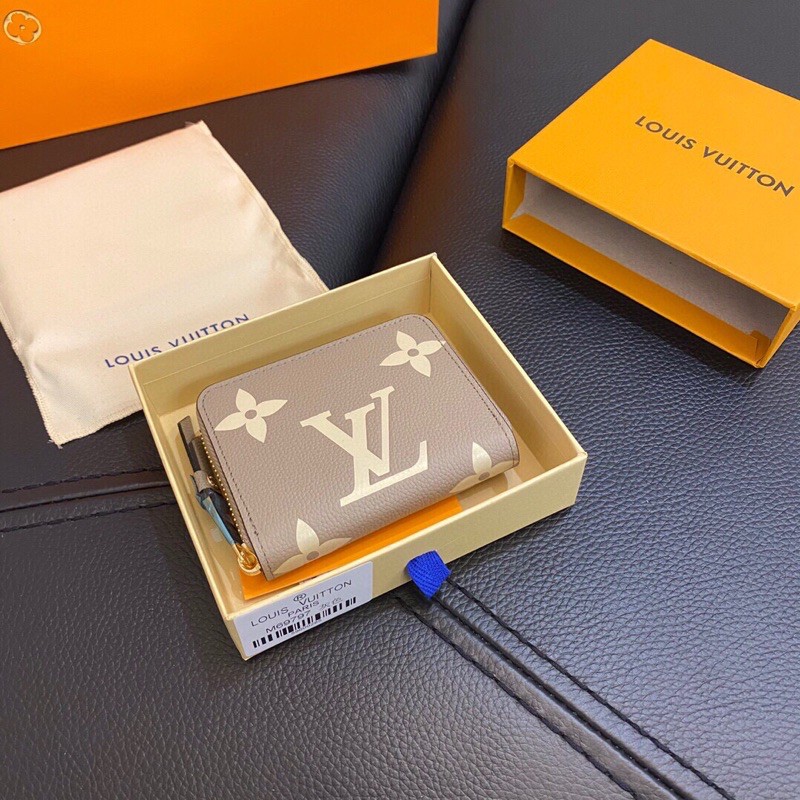 Ví, bóp mini nữ da thật cao cấp LV Louis Vuitton thiết kế khóa kéo sang trọng