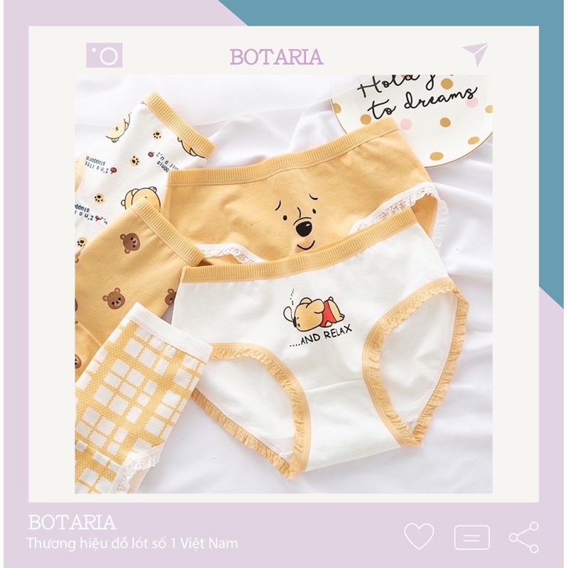 Quần Lót Nữ Cotton Cao Cấp Nâng Mông Thông Hơi Hoạ Tiết Dễ Thương Botaria | BigBuy360 - bigbuy360.vn
