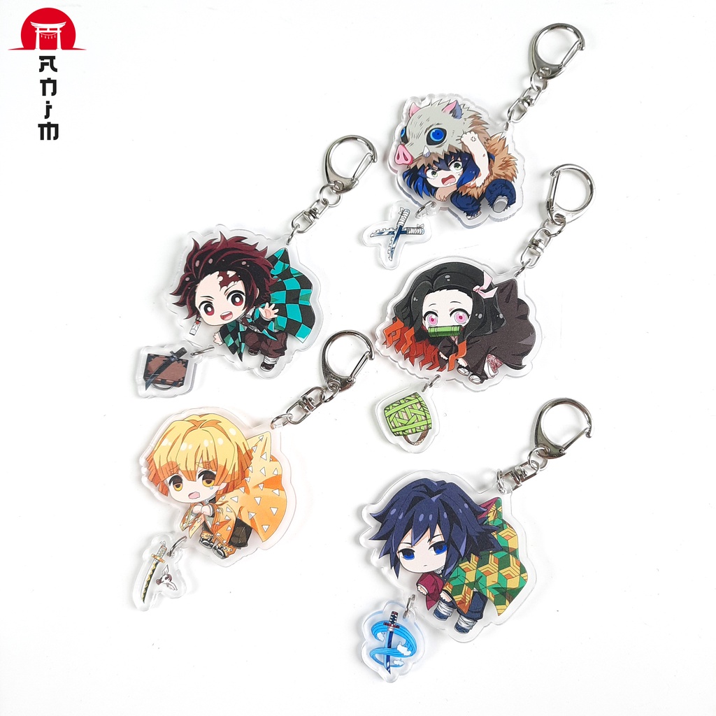 Móc Khóa Acrylic Nhân Vật Anime Manga Kimetsu No Yaiba Thanh Gươm Diệt Quỷ CUTE, phụ kiện balo