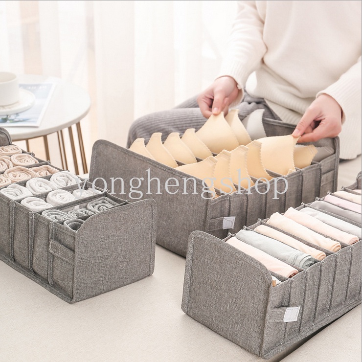 Hộp Đựng Vớ/Đồ Lót Chia Ngăn Sáng Tạo Có Thể Gấp Gọn