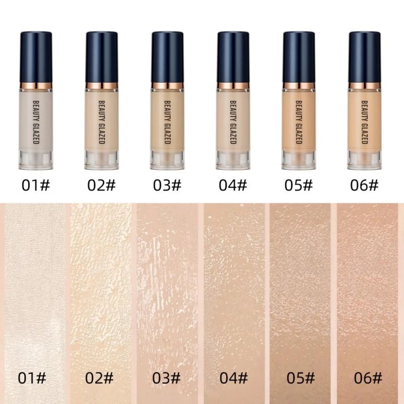 Kem nền che khuyết điểm dạng lỏng Beauty Glazed 6 màu sắc lì tùy chọn kiềm dầu lâu trôi làm sáng da