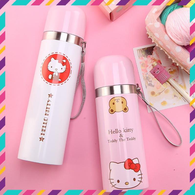 BÌNH GIỮ NHIỆT INOX NẮP TRÒN HELLO KITTY 500ML n87