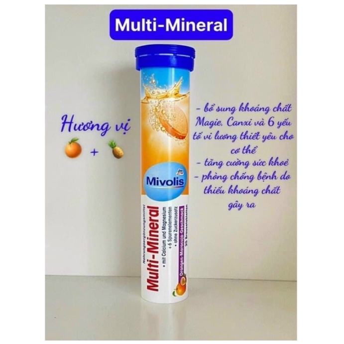 Viên sủi Mivolis Vitamin C Đức ống 20 viên hỗ trợ tăng cường hệ miễn dịch - Shop Viloet