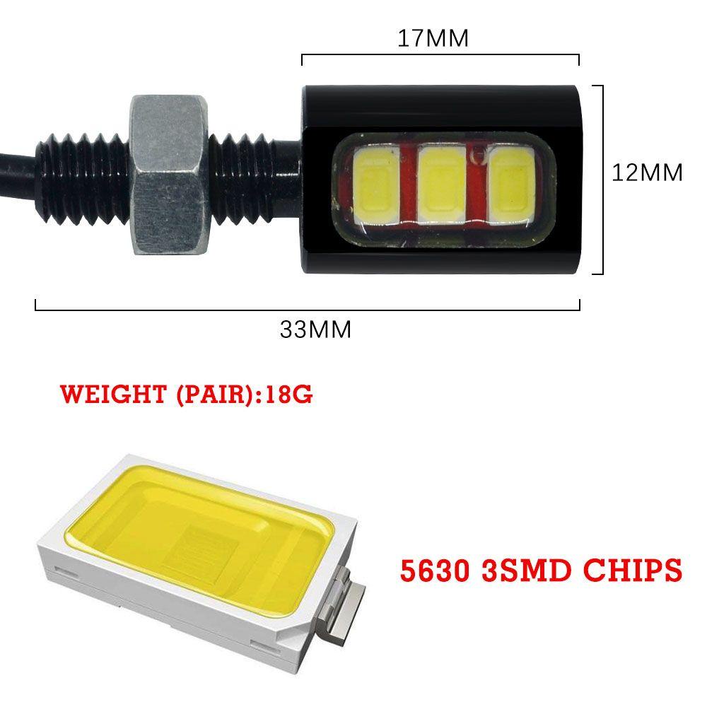 1 Cặp Bóng Đèn 5630 3SMD Ánh Sáng Trắng Siêu Sáng Gắn Đuôi Xe Hơi / Xe Máy