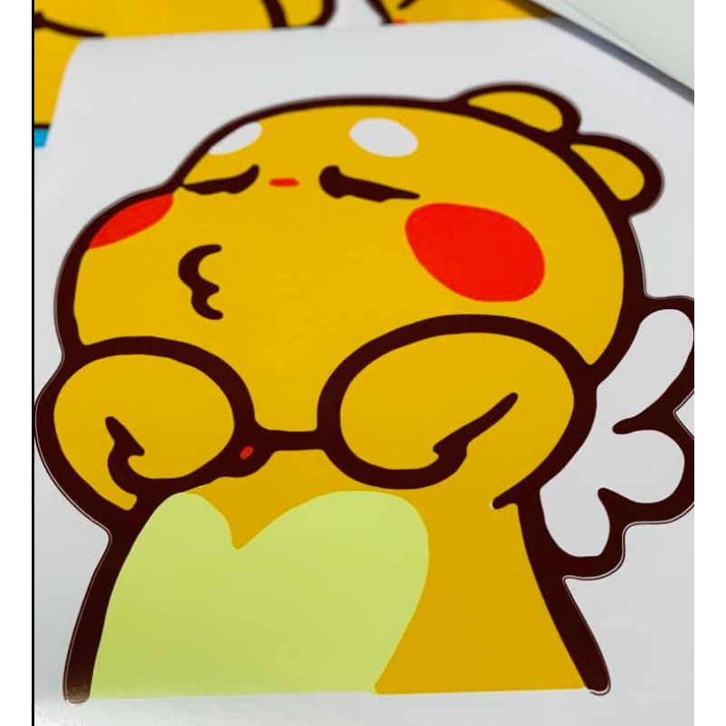 TEM STICKER KHỦNG LONG DỄ THƯƠNG CHO XE TẢI XE Ô TÔ, XE HƠI  - KÍCH THƯỚC 30x30CM