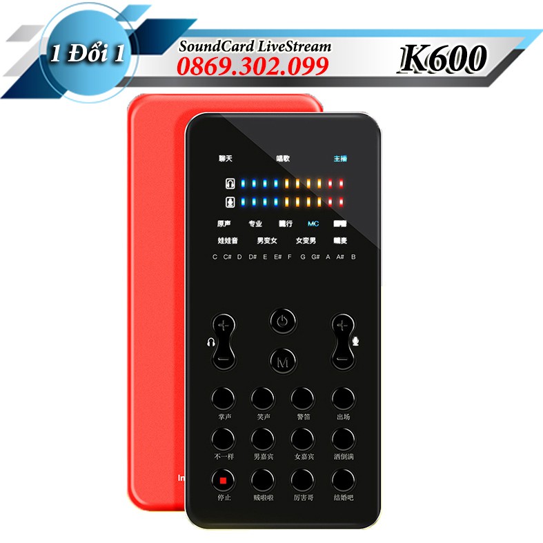 Thiết Bị Hát Auto Tune Live Stream Sound Card Mobile K600