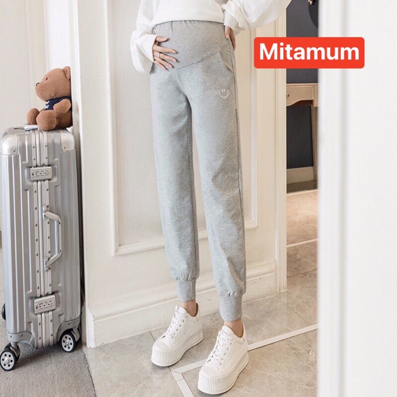 Quần bà bầu dài thu đông chất da cá dày dạ loại 1 dáng thể thao jogger công sở đi chơi mặc nhà thiết kế đẹp giá rẻ